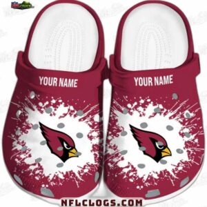Arizona Cardinals NFL Crocs Clogs - White Paint Splash Fan Footwear