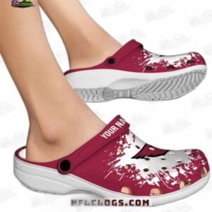 Arizona Cardinals NFL Crocs Clogs - White Paint Splash Fan Footwear 1