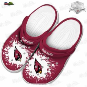 Arizona Cardinals NFL Crocs Clogs - White Paint Splash Fan Footwear 2