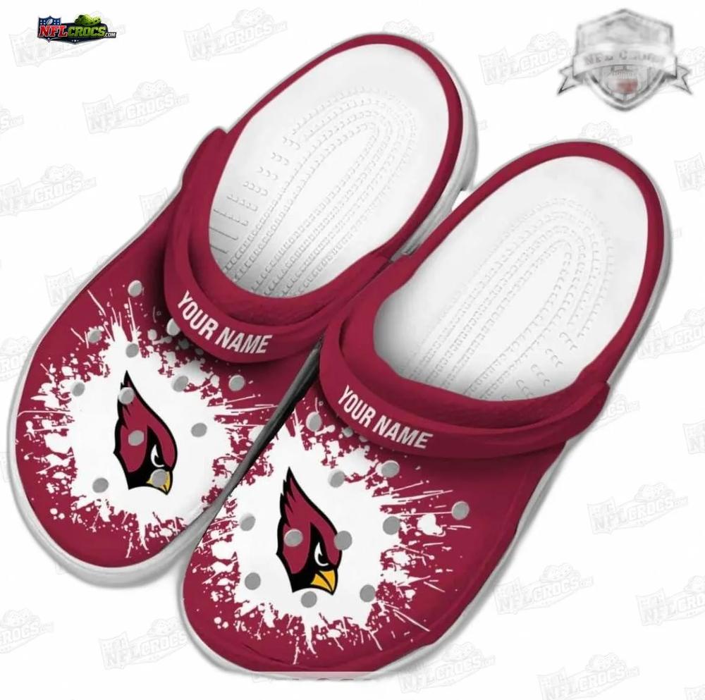 Arizona Cardinals Red Splash Crocs – Custom Name Fan Clogs Arizona Cardinals Red Splash Crocs – Custom Name Fan Clogs