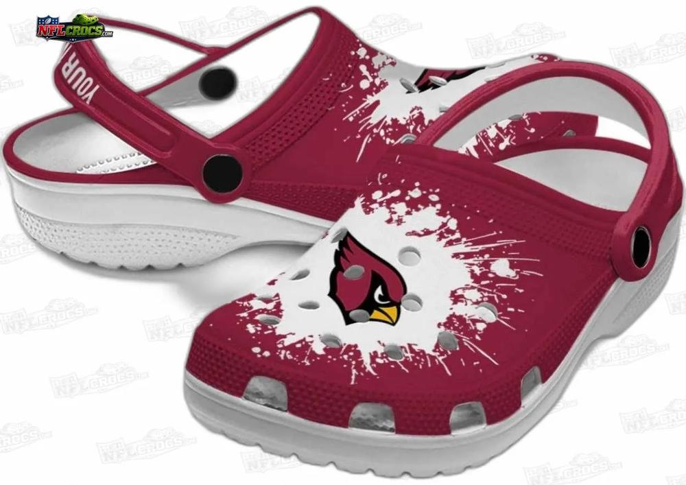 Arizona Cardinals Red Splash Crocs – Custom Name Fan Clogs Arizona Cardinals Red Splash Crocs – Custom Name Fan Clogs
