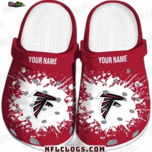 Atlanta Falcons Red White Splash Crocs – Personalized Falcon Logo Fan Clogs