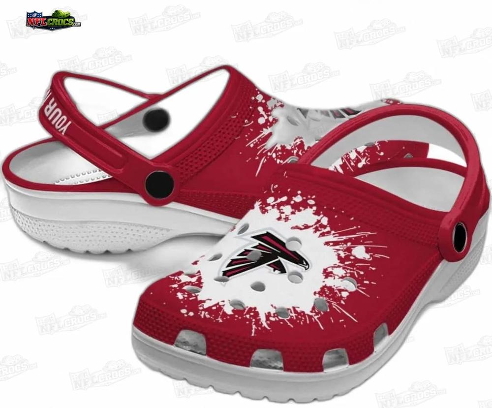 Atlanta Falcons Red White Splash Crocs – Personalized Falcon Logo Fan Clogs Atlanta Falcons Red White Splash Crocs – Personalized Falcon Logo Fan Clogs