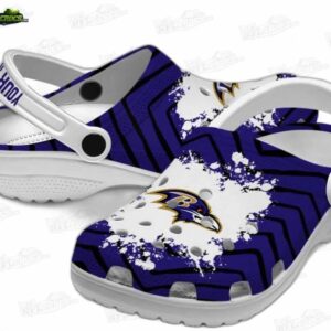 Baltimore Ravens NFL Crocs Clogs - White Strap Splatter Style Fan Footwear 2