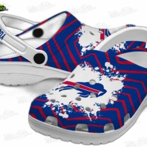 Buffalo Bills NFL Crocs Clogs - White Red Stripe Splatter Fan Footwear 3