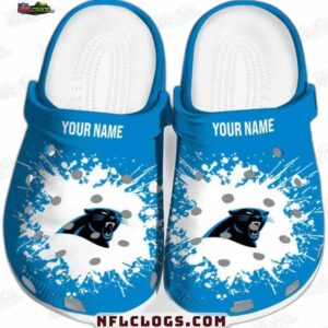 Carolina Panthers NFL Crocs Clogs - White Splash Paint Fan Footwear