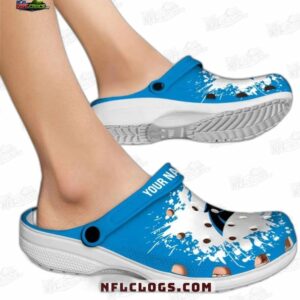 Carolina Panthers NFL Crocs Clogs - White Splash Paint Fan Footwear 1