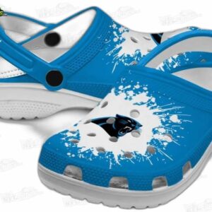 Carolina Panthers NFL Crocs Clogs - White Splash Paint Fan Footwear 3