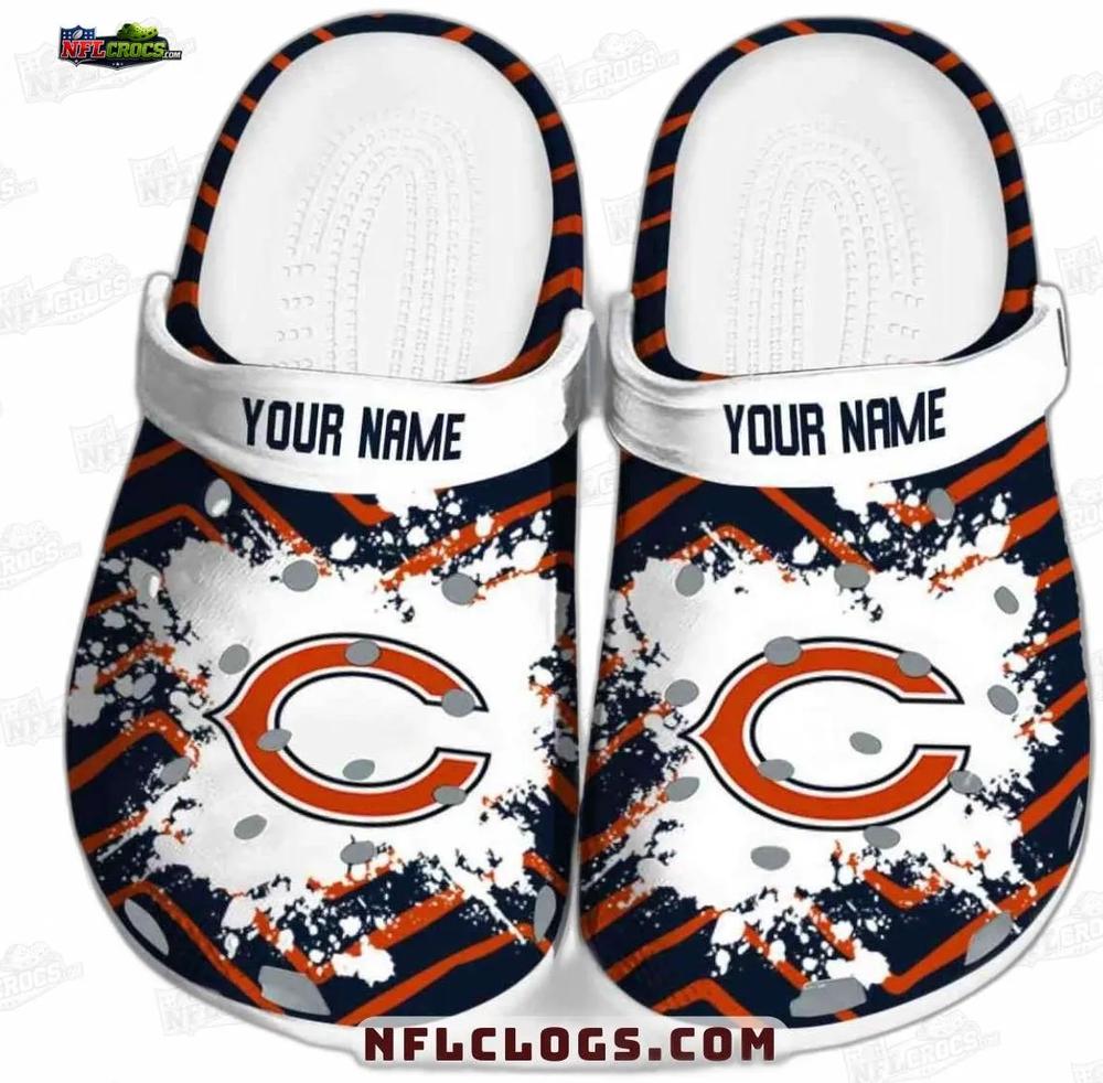 Chicago Bears Orange C Logo Splash Crocs – Personalized Navy Stripe Fan Clogs Chicago Bears Orange C Logo Splash Crocs – Personalized Navy Stripe Fan Clogs