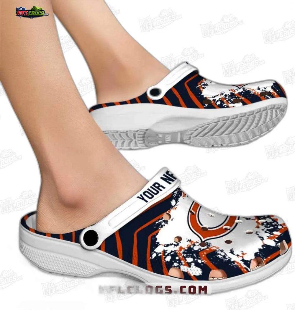 Chicago Bears Orange C Logo Splash Crocs – Personalized Navy Stripe Fan Clogs Chicago Bears Orange C Logo Splash Crocs – Personalized Navy Stripe Fan Clogs