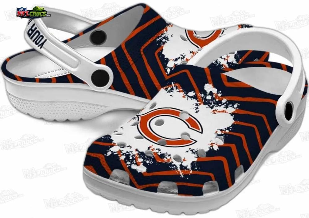 Chicago Bears Orange C Logo Splash Crocs – Personalized Navy Stripe Fan Clogs Chicago Bears Orange C Logo Splash Crocs – Personalized Navy Stripe Fan Clogs