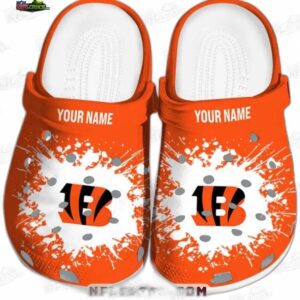 Cincinnati Bengals NFL Crocs Clogs - White Paint Burst Fan Footwear