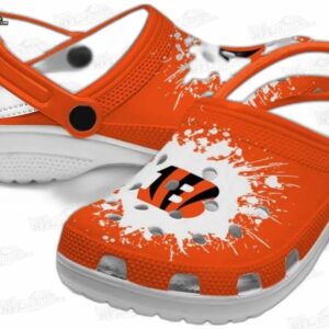 Cincinnati Bengals NFL Crocs Clogs - White Paint Burst Fan Footwear 3
