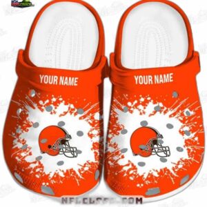 Cleveland Browns NFL Crocs Clogs - White Splash Fan Footwear
