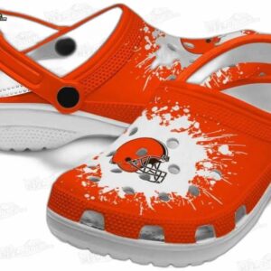 Cleveland Browns NFL Crocs Clogs - White Splash Fan Footwear 2