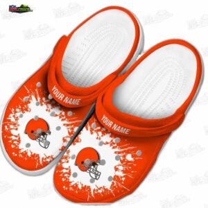 Cleveland Browns NFL Crocs Clogs - White Splash Fan Footwear 3