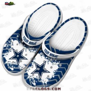 Dallas Cowboys NFL Crocs Clogs - White Strap Splatter Star Fan Footwear 1