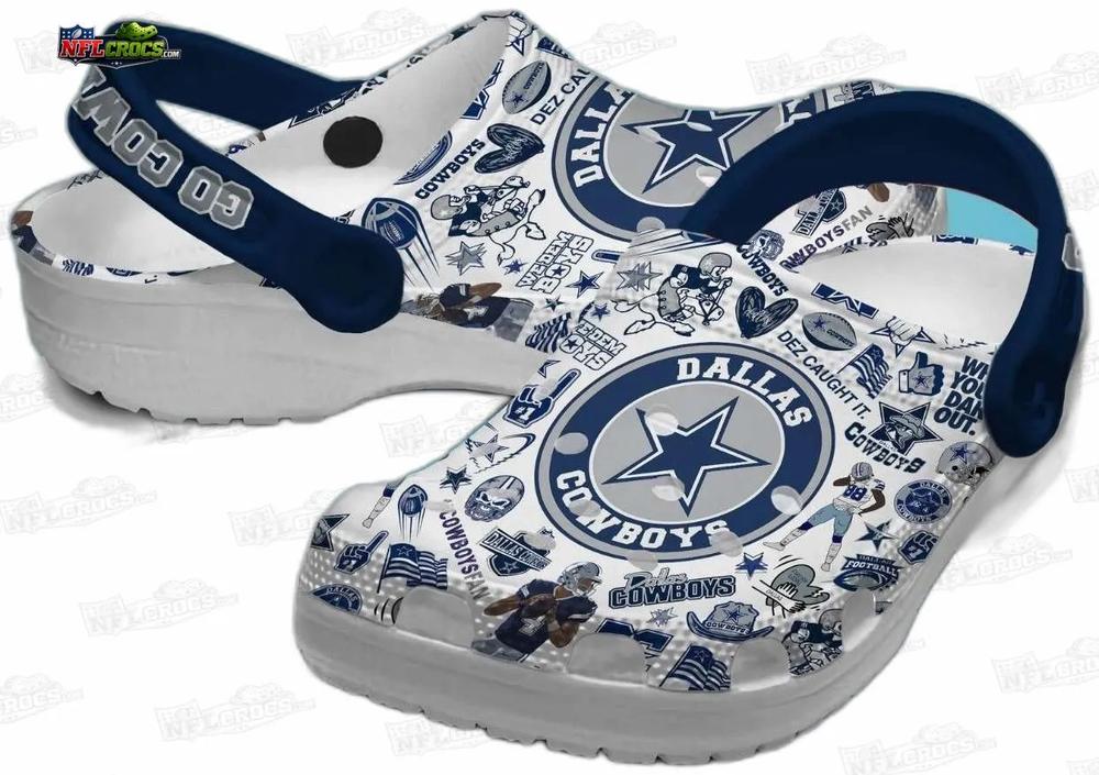 Dallas Cowboys Star Logo Collage Crocs – Go Cowboys Fan Clogs Dallas Cowboys Star Logo Collage Crocs – Go Cowboys Fan Clogs