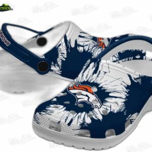 Denver Broncos NFL Crocs Clogs - White and Blue Splatter Style Fan Footwear 2