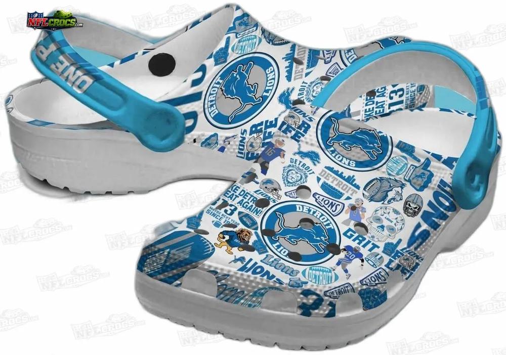 Detroit Lions One Pride Collage Crocs – Blue Graphic Fan Clogs Detroit Lions One Pride Collage Crocs – Blue Graphic Fan Clogs