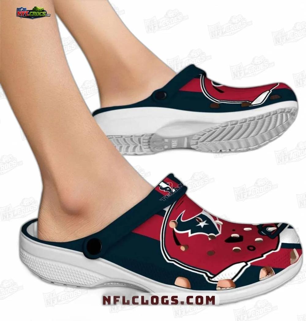 Houston Texans Red Helmet Crocs – Navy Football Graphic Fan Clogs Houston Texans Red Helmet Crocs – Navy Football Graphic Fan Clogs