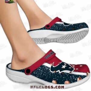 Houston Texans NFL Crocs Clogs - With Red White Stripes Fan Footwear 2