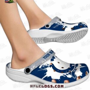 Indianapolis Colts NFL Crocs Clogs - White Splash with Gray Strap Fan Footwear 2