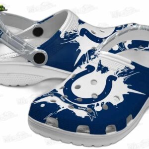 Indianapolis Colts NFL Crocs Clogs - White Splash with Gray Strap Fan Footwear 3