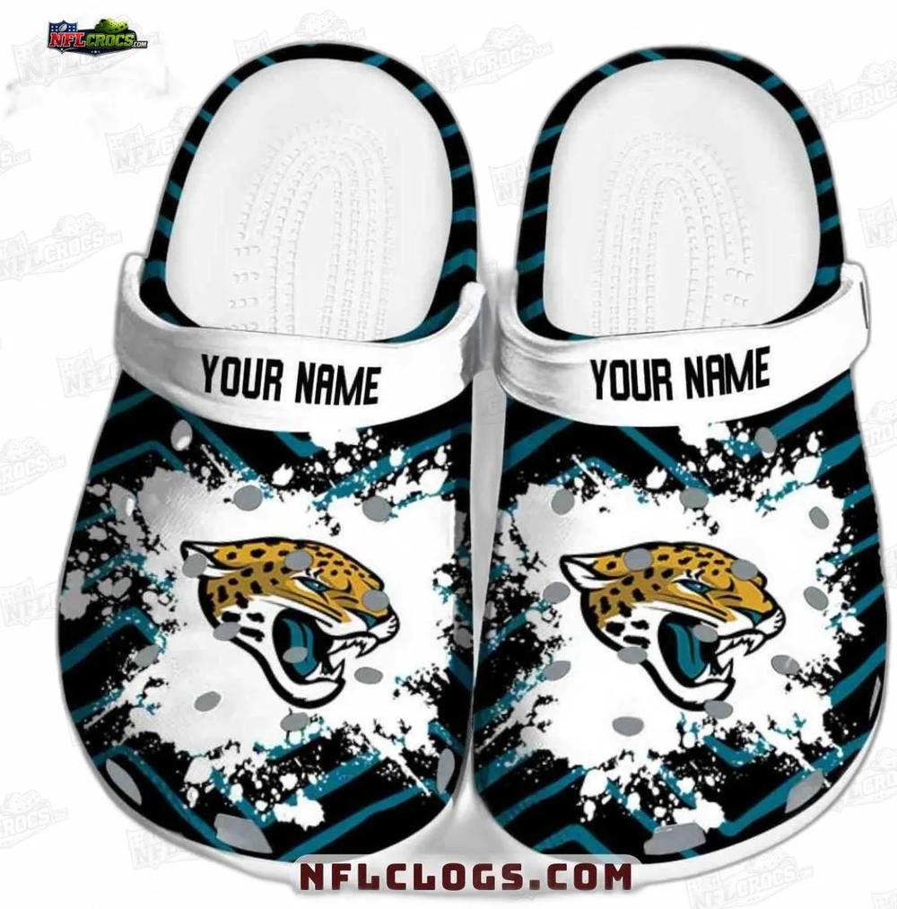 Jacksonville Jaguars Teal Black Splash Crocs – Personalized Logo Fan Clogs Jacksonville Jaguars Teal Black Splash Crocs – Personalized Logo Fan Clogs