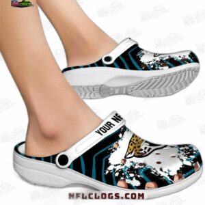 Jacksonville Jaguars NFL Crocs Clogs - White Strap Fan Footwear 1