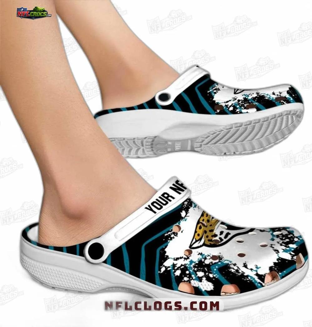 Jacksonville Jaguars Teal Black Splash Crocs – Personalized Logo Fan Clogs Jacksonville Jaguars Teal Black Splash Crocs – Personalized Logo Fan Clogs