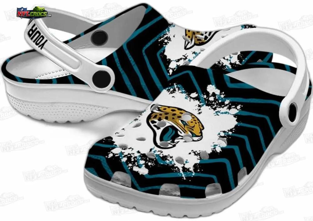 Jacksonville Jaguars Teal Black Splash Crocs – Personalized Logo Fan Clogs Jacksonville Jaguars Teal Black Splash Crocs – Personalized Logo Fan Clogs