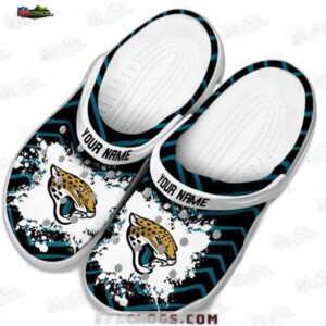 Jacksonville Jaguars NFL Crocs Clogs - White Strap Fan Footwear 3