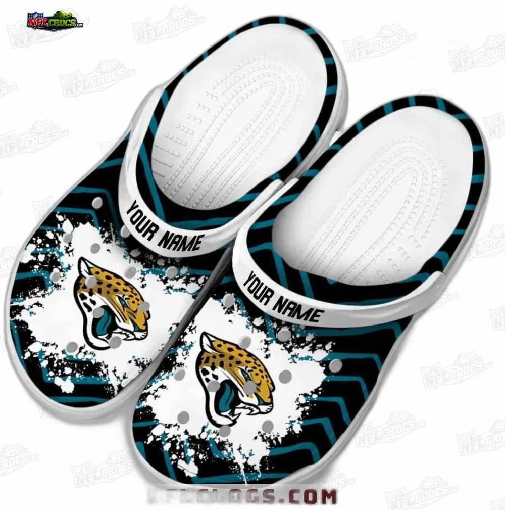 Jacksonville Jaguars Teal Black Splash Crocs – Personalized Logo Fan Clogs Jacksonville Jaguars Teal Black Splash Crocs – Personalized Logo Fan Clogs