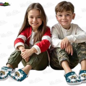 Jacksonville Jaguars NFL Crocs Clogs - White Strap Fan Footwear 5