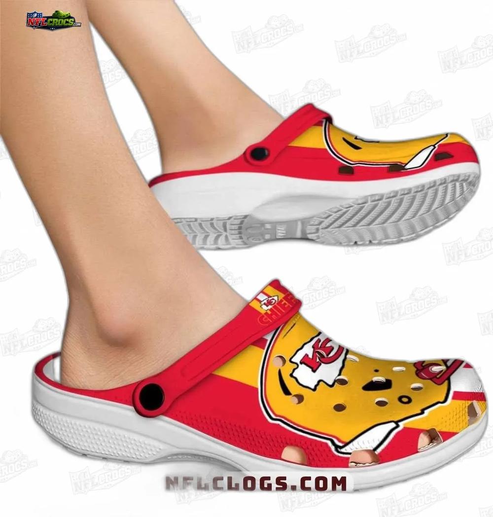 Kansas City Chiefs Yellow Helmet Crocs – Red Gold Football Fan Clogs Kansas City Chiefs Yellow Helmet Crocs – Red Gold Football Fan Clogs