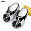 Las Vegas Raiders Grunge Stripe Crocs – Black White Crest Fan Clogs Las Vegas Raiders Grunge Stripe Crocs – Black White Crest Fan Clogs