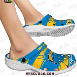 Los Angeles Chargers NFL Crocs Clogs - Yellow and Blue Stripe Splash LA Fan Footwear 1