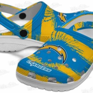 Los Angeles Chargers NFL Crocs Clogs - Yellow and Blue Stripe Splash LA Fan Footwear 3