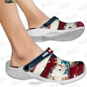 Miami Dolphins NFL Crocs Clogs - USA Flag Style Fan Footwear 1