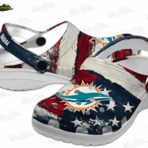 Miami Dolphins NFL Crocs Clogs - USA Flag Style Fan Footwear 3