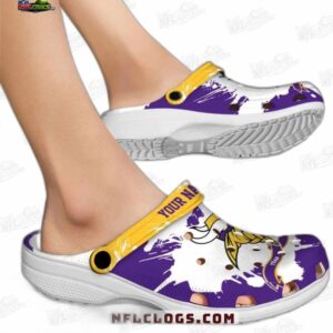 Minnesota Vikings NFL Crocs Clogs - Yellow Splash Fan Footwear 1