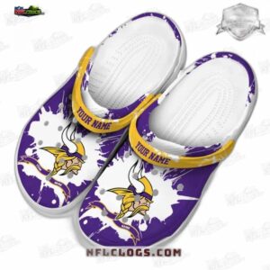 Minnesota Vikings NFL Crocs Clogs - Yellow Splash Fan Footwear 3