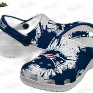 New England Patriots NFL Crocs Clogs - White Splash Burst Fan Footwear 2