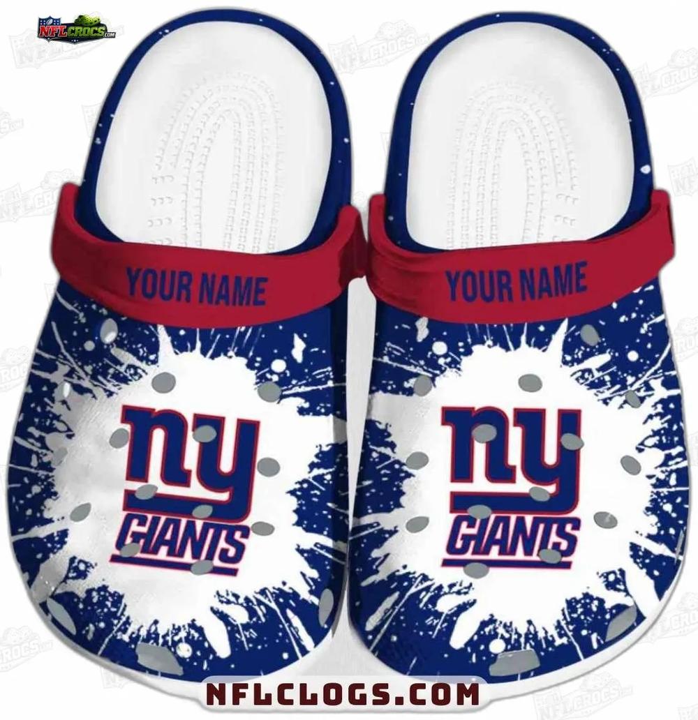 New York Giants White Splash Crocs – Custom Red Strap Fan Clogs New York Giants White Splash Crocs – Custom Red Strap Fan Clogs