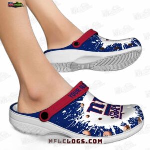 New York Giants NFL Crocs Clogs - White Splash Red Strap New York Fan Footwear 1