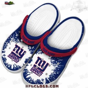 New York Giants NFL Crocs Clogs - White Splash Red Strap New York Fan Footwear 3