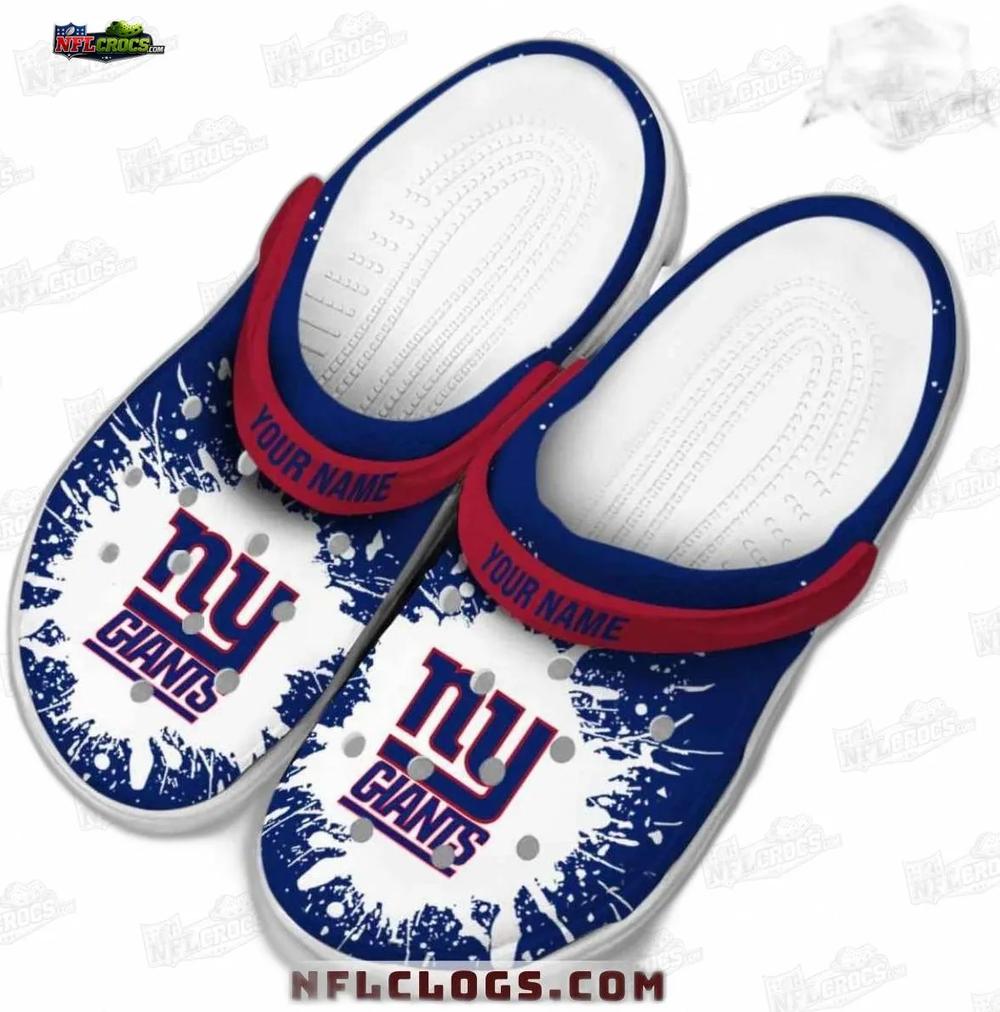 New York Giants White Splash Crocs – Custom Red Strap Fan Clogs New York Giants White Splash Crocs – Custom Red Strap Fan Clogs