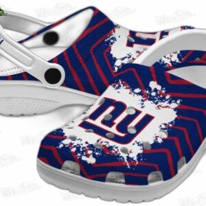 New York Giants NFL Crocs Clogs - White Strap Paint Splash NY Fan Footwear 2