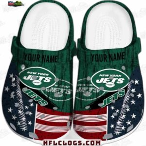 New York Jets NFL Crocs Clogs - USA Flag Mix Fan Footwear